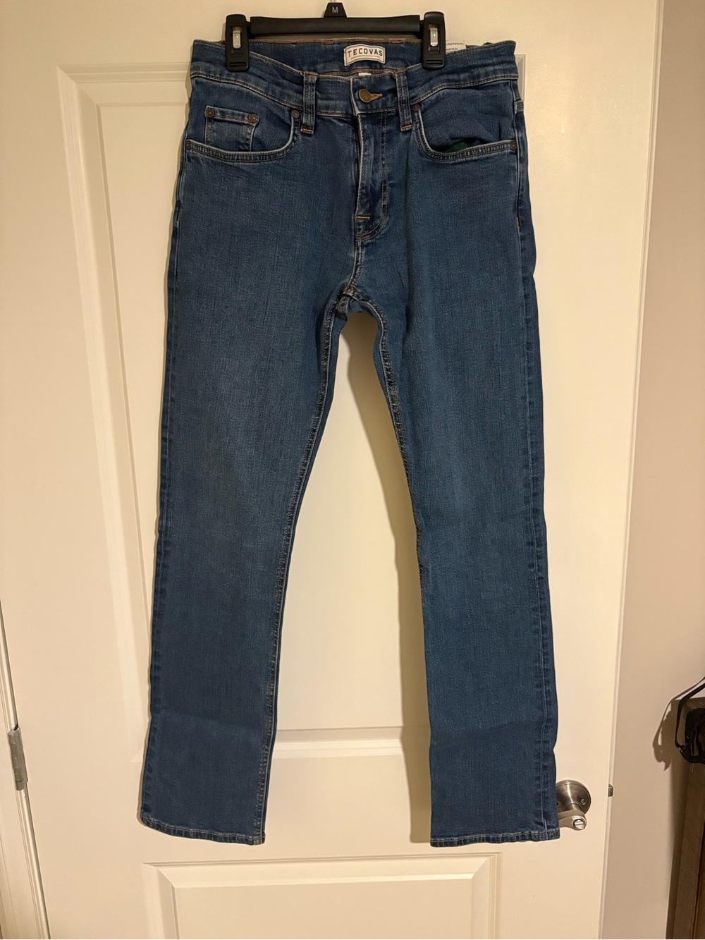 Tecovas Men's Straight Jeans in Medium Blue Denim